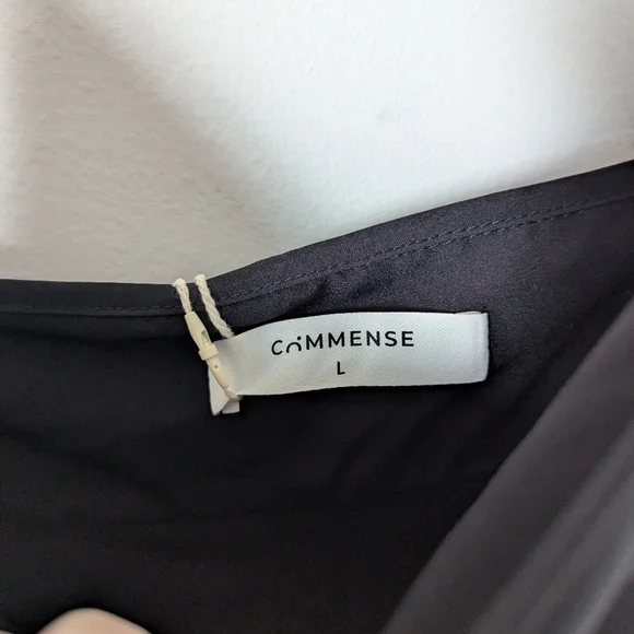 NWT Commense black white colorblock full skirt adjustable strap maxi dress gown - Picture 3 of 5